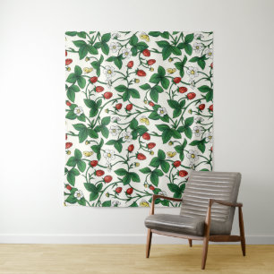 Tapete De Parede Morangos silvestres vermelho/amarelo/verde/branco 