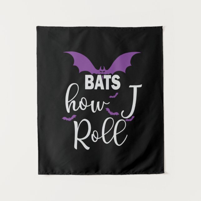Tapete De Parede Morcegos de Halloween Como Eu Rolo Aniversário (Frente)