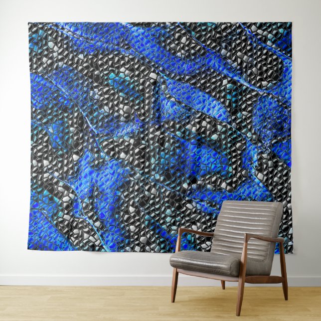 Tapete De Parede Mosaico hexagonal ou escaldante de peixe preto a a (In Situ (Horizontal))