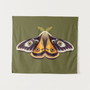 Tapete De Parede Moth Insect Art Goblincore Saturnia Witchy Green