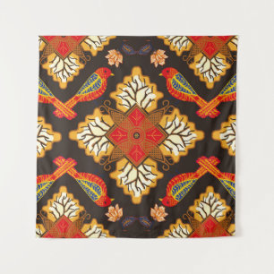 Tapete De Parede Motif batik indonésio com um flo muito distinto