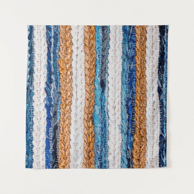 Tapete De Parede Motley Patchwork rug from denim jeans fabric, top  (Frente)
