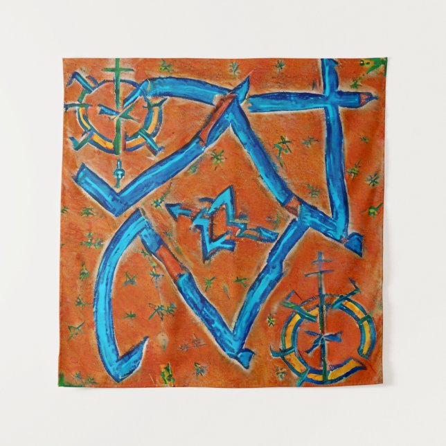 Tapete De Parede Motoses berberbere amazigh, abstrato e símbolos (Frente)