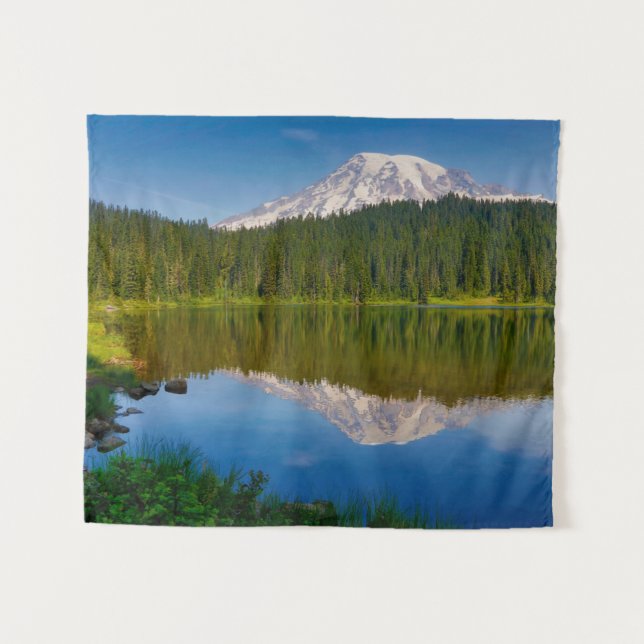 Tapete De Parede Mt. Rainier e lago de Reflexão (Frente (Horizontal))