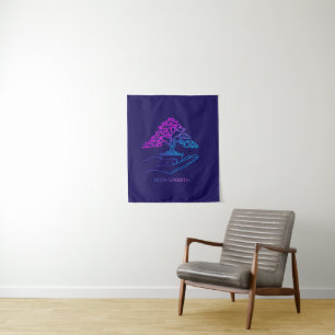 Tapete De Parede Muda de Neon Bonsai Estética Personalizada Vapor
