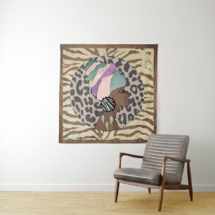 Tapete De Parede Mulher africana boho trabalho de arte