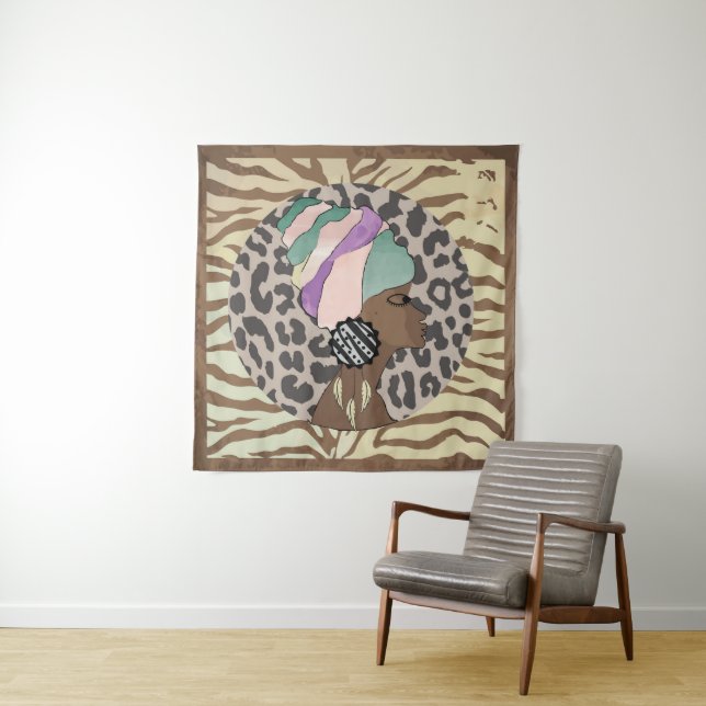 Tapete De Parede Mulher africana boho trabalho de arte (In Situ)