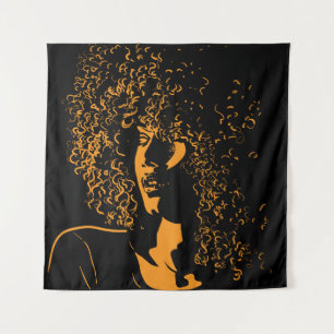 Tapete De Parede Mulher bonito africana com retrato afro ao estilo
