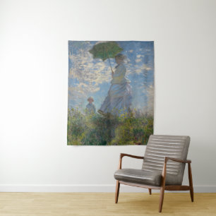 Tapete De Parede Mulher com Parasol - Madame Monet e seu filho