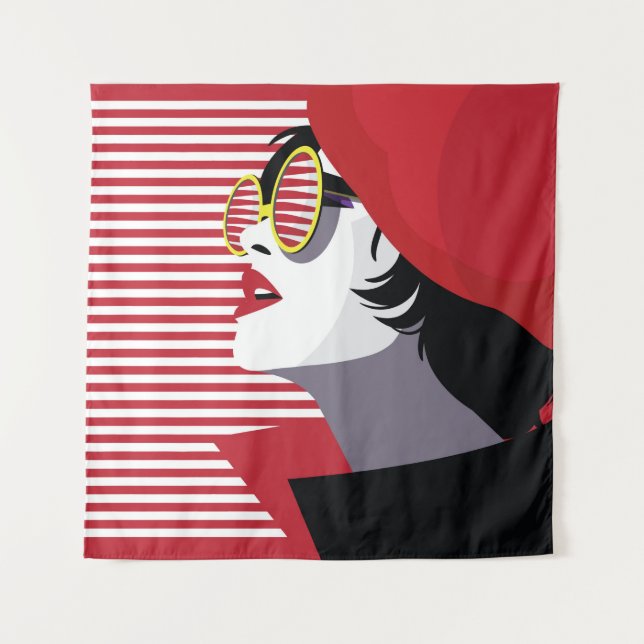 Tapete De Parede Mulher moda em estilo pop art. (Frente)