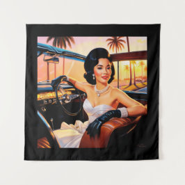 Tapete De Parede Mulheres elegantes em carros clássicos