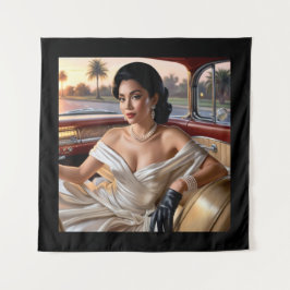 Tapete De Parede Mulheres Elegantes em carros clássicos