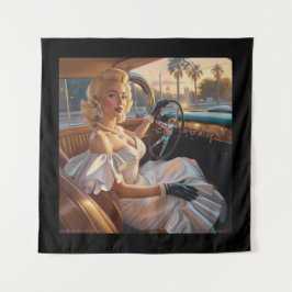 Tapete De Parede Mulheres elegantes em carros clássicos