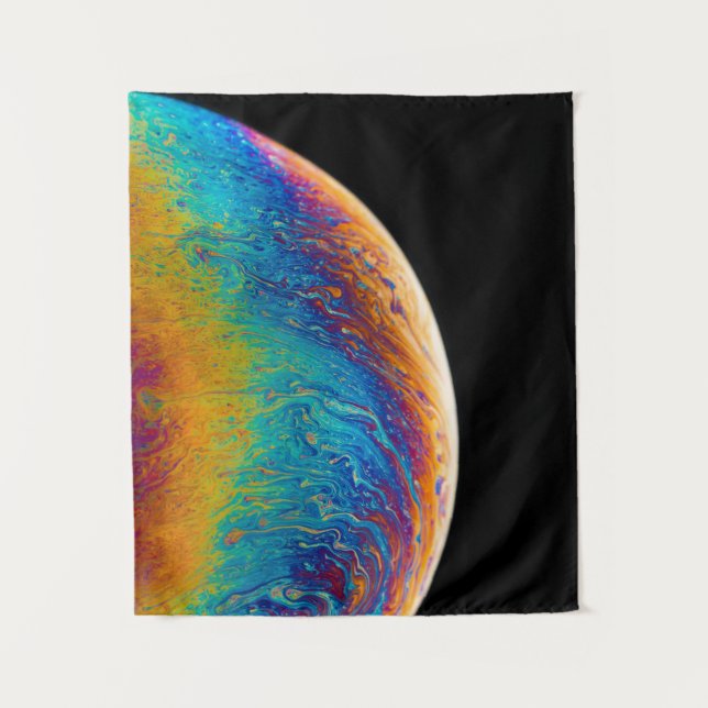 Tapete De Parede Multicolored planet fluid painting (Frente)