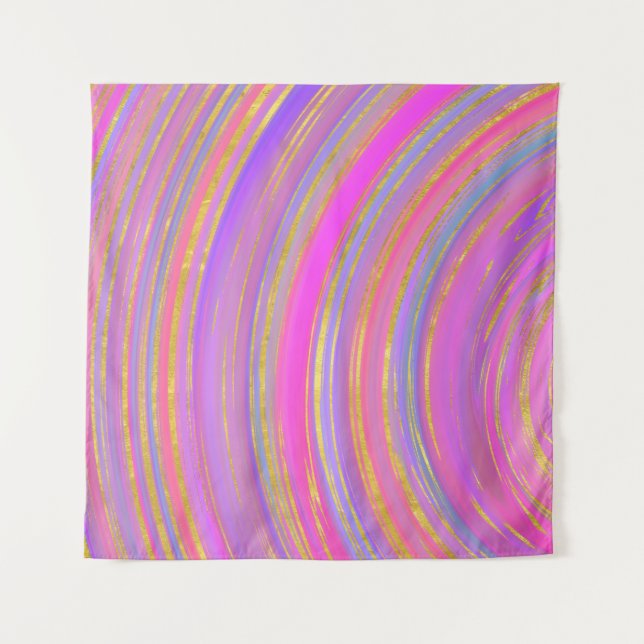 Tapete De Parede Multicor e Dourado (Frente)