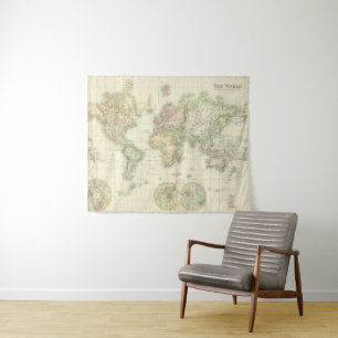 Tapete De Parede Mundo na projeção de Mercator
