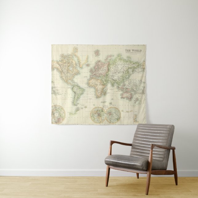 Tapete De Parede Mundo na projeção de Mercator (In Situ (Horizontal))
