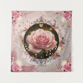 Tapete De Parede Mural de Rosa Rosa Elegante Casamento #5
