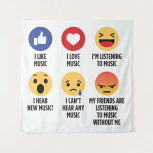 Tapete De Parede Music Emojis