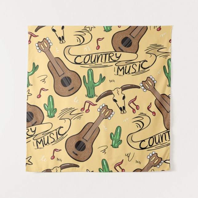 Tapete De Parede Música sertaneja sem descontinuidades com guitarra (Frente)