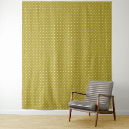 Tapete De Parede  Mustard yellow white polka dots pattern 