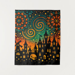 Tapete De Parede Mystical Night Castle Silhouette