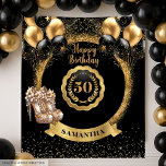 Tapete De Parede Na moda Black Dourado 50th Birthday Banner Decor<br><div class="desc">✨ Celebrar em verdadeiro glamour com este Dourado Plano de 50 Anos de Aniversário de Alto Curso, desenhado em preto-e-branco e ouro com balões reluzentes e sotaques de brilho. Perfeito como pano de fundo da cabine de fotos de festas, faixa de mesa de sobremesa ou decoração elegante de parede, este...</div>