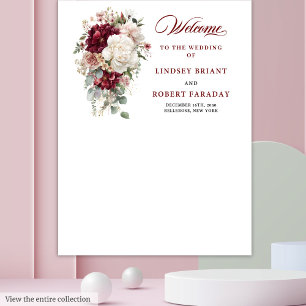 Tapete De Parede Na moda Boho Burgundy White Rose Backdrop
