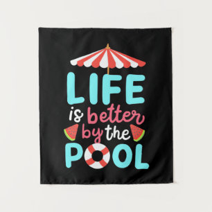 Tapete De Parede Nadador Da Vida É Melhor À Beira Da Piscina