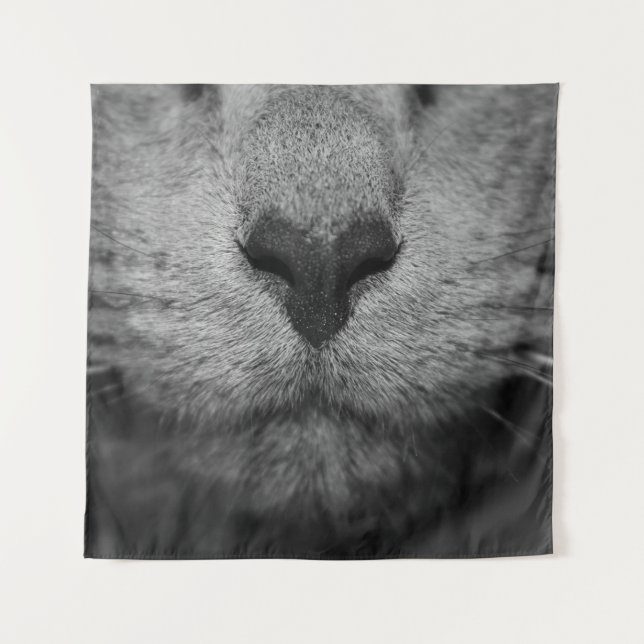 TAPETE DE PAREDE NARIZ DE GATO EM PRETO E BRANCO (Frente)