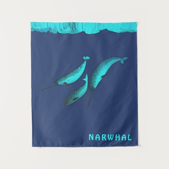 Tapete De Parede Narwhal Sob O Gelo (Frente)