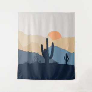 Tapete De Parede Nascer do sol do deserto azul e bege