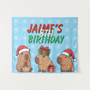 Tapete De Parede Natal de Aniversário do Capivara