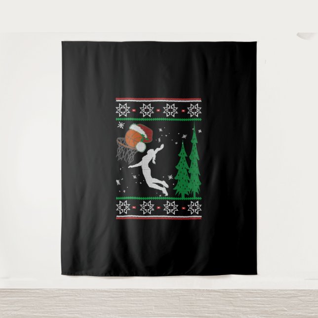 Tapete De Parede Natal de basquetebol (Frente)