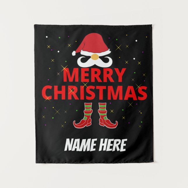 TAPETE DE PAREDE NATAL FELIZ PERSONALIZADO  (Frente)