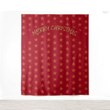 Natal | Festivo | Estrelas Douradas | Fundo RED