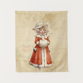 Tapete De Parede Natal Personalizado do Pequeno Caroler Vitoriano