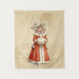 Tapete De Parede Natal Personalizado do Pequeno Caroler Vitoriano