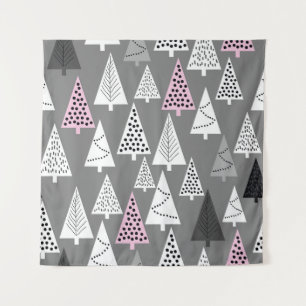 Tapete De Parede Natal simples: Padrão de árvore Abstrato