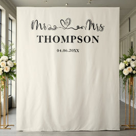Tapete De Parede Natural White | Mr and Mrs Elegant Simple Backdrop