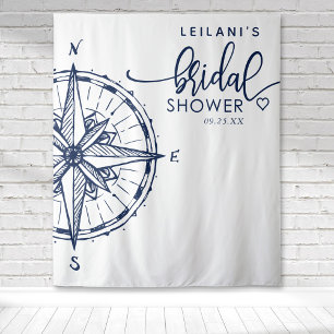 Tapete De Parede Nautical Compass Bridal Shower Tapestry