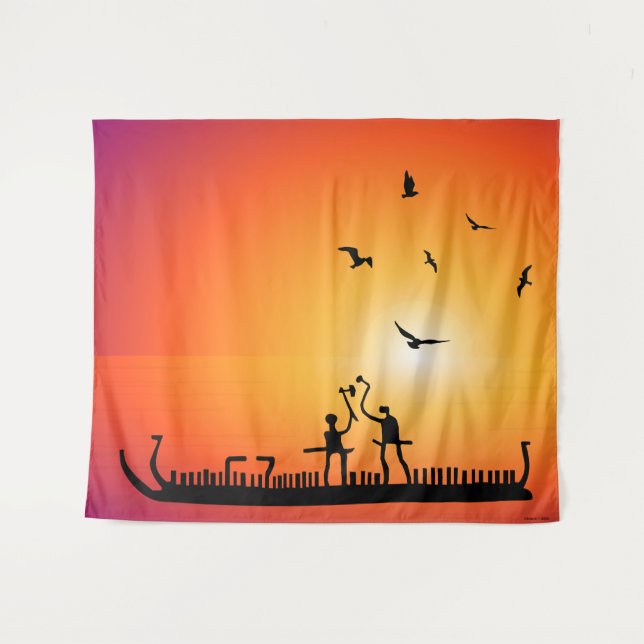 Tapete De Parede Navio Viking Petroglicphs (Frente (Horizontal))