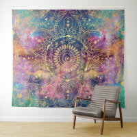 Nebulosa Colorida Dourada de Mandala