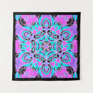 Tapete De Parede Neon kaleidoscope, mandala, caleidoscópio, rosa