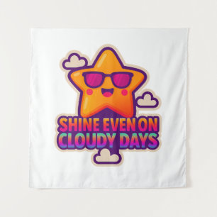Tapete De Parede Neon Kawaii Star - "Brilhante mesmo em dias nublad
