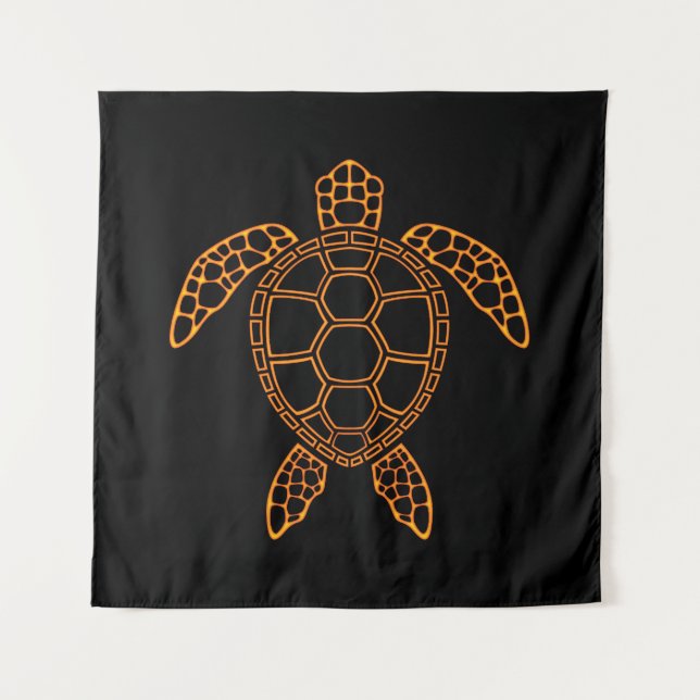 Tapete De Parede Neon Lava Sea Turtle Design (Frente)