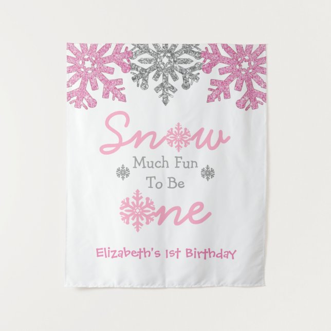 Tapete De Parede Neve Muito Divertida Para Ser Um primeiro aniversa (Frente)