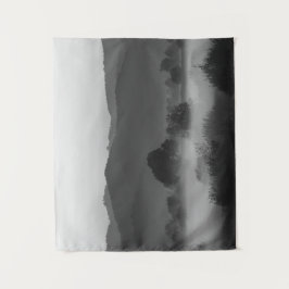 Tapete De Parede Nevoeiro que atravessa o vale a preto e branco