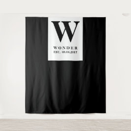 Tapete De Parede Newly Wed Monogram black Wedding backdrop