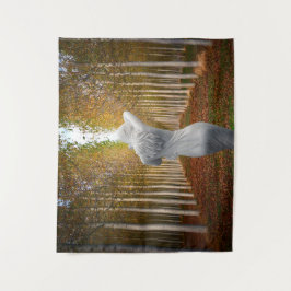 Tapete De Parede Ninfa de madeira prateada.